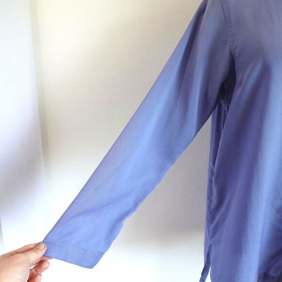 J.Jill Pure Jill is 100% Tencel Collarless Button Down Blue Periwinkle Size XS - Picture 8 of 16